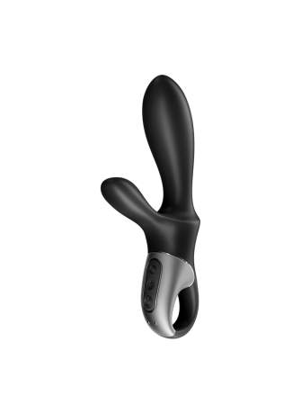 Vibromasseur rabbit noir USB, chauffant et connecté Heat Climax+  Satisfyer - CC597791